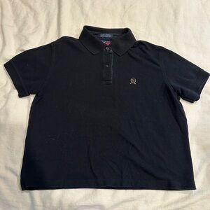 Black Polo Shirt with Embroidered Logo